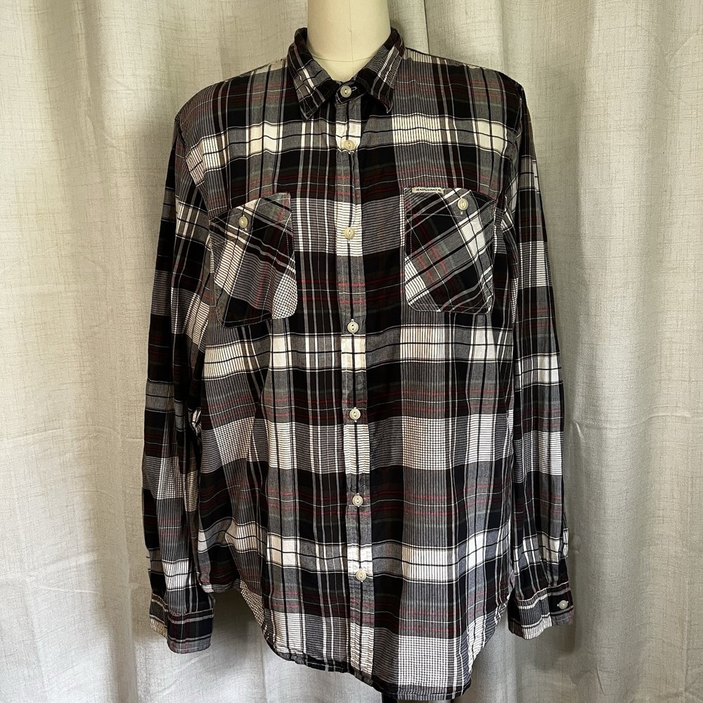 RALPH LAUREN DENIM & SUPPLY BROWN PLAID MEN'S SHIRT‎ XXL Button Up.